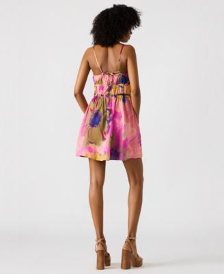 Women's Heather Printed Cotton Mini Dress