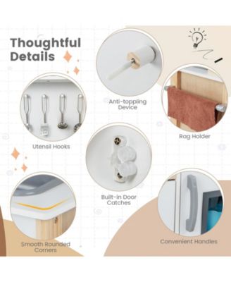 Wooden Pretend Play Kitchen Set for Toddlers