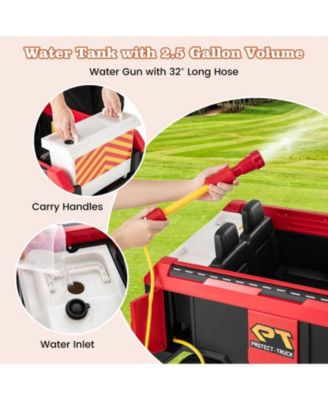 12V Kids Ride on Fire Truck 2-Seater with Remote Control and Water Gun