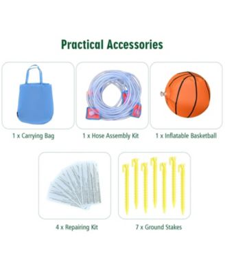 6-in-1 Inflatable Dual Water Slide Bounce House Without Blower