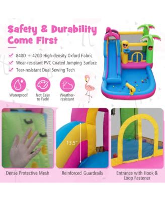 Inflatable Bounce Castle with Long Water Slide and 735W Blower
