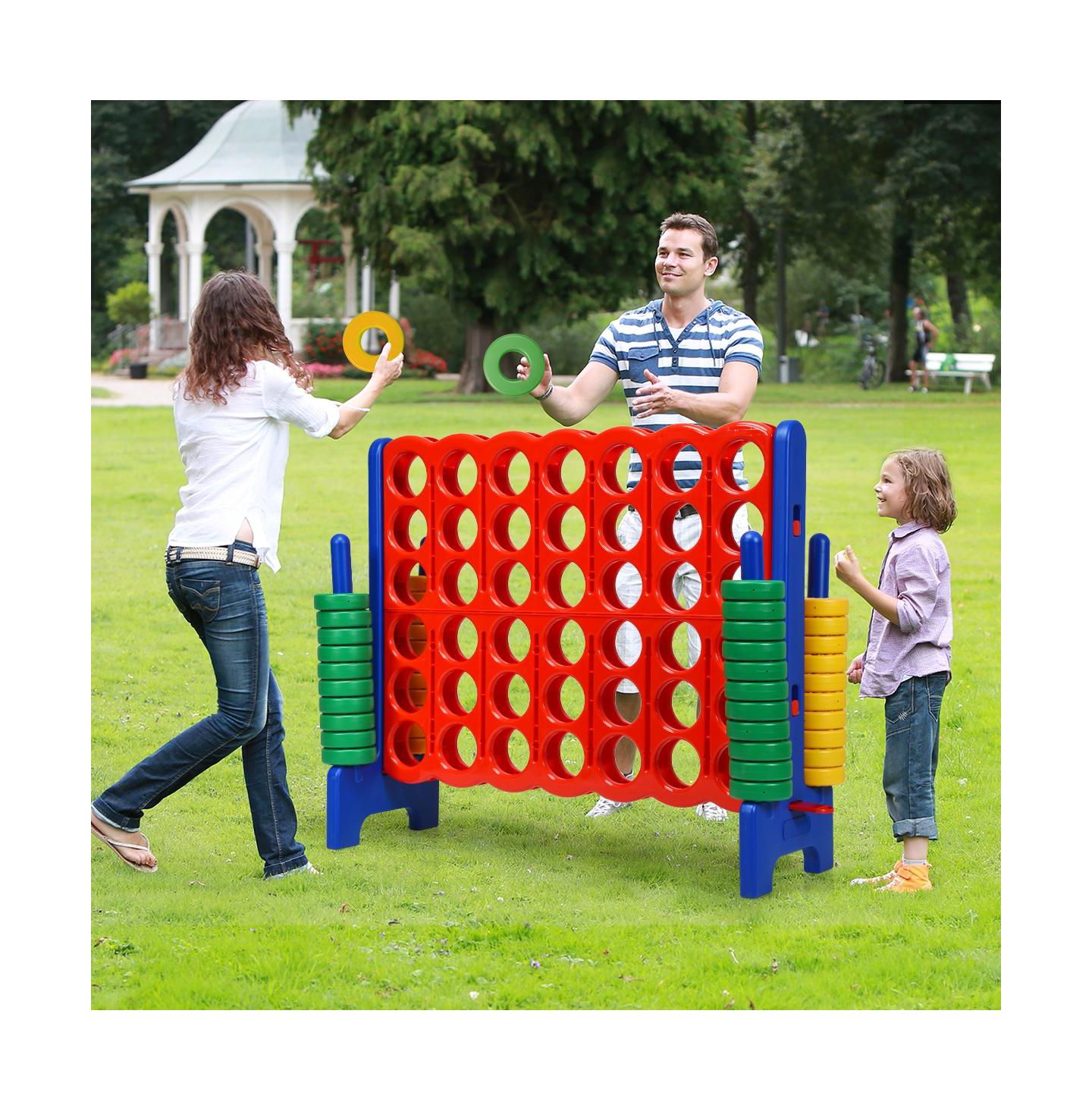 Детские игрушки Mecale 4-to-Score Giant Game Set with Quick-Release Slider, 42 Rings, Ages 3+, цвет: Синий — фото 2