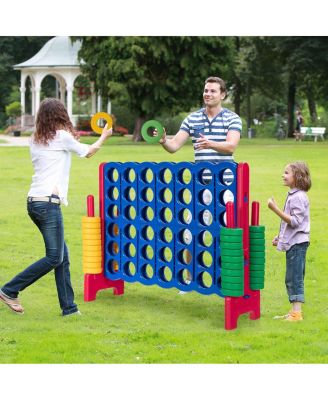 4-to-Score Giant Game Set with 42 Jumbo Rings and Quick-Release Slider