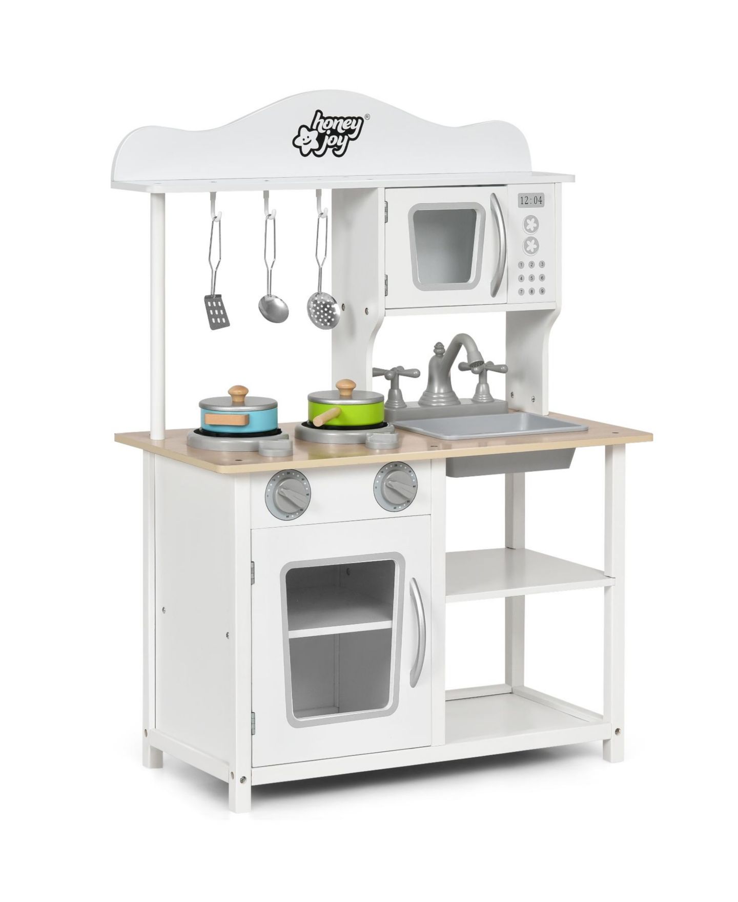 Детские игрушки Mecale Wooden Sound and Light Effects 6-Piece Kitchen Set, Ages 3+, цвет: Белый — фото 1
