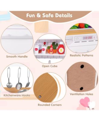 Toddler Pretend Play Kitchen Toy with Stove for 3+ Boys and Girls