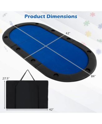 Portable 84 x 42 Inch 10-Player Foldable Padded Poker Table Top