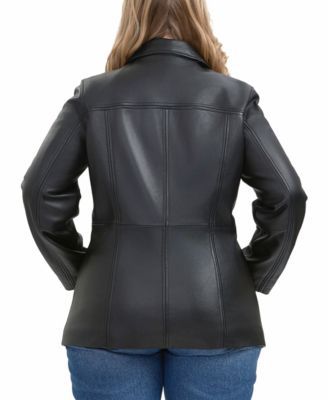 Plus Size Evie Leather Car Coat