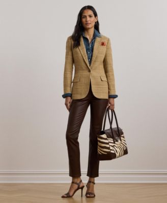 Women's Herringbone Linen-Blend Tweed Blazer