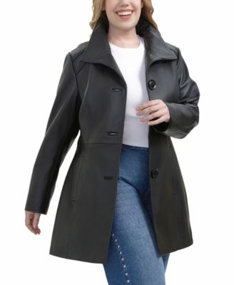 Plus Size Sarai Leather Coat