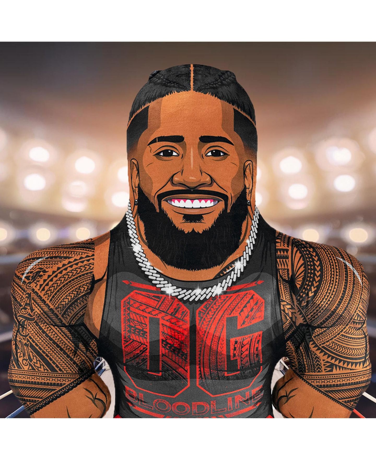 Детская мягкая игрушка Bleacher Creatures WWE Jimmy Uso 24" Bleacher Buddy Plush — фото 6