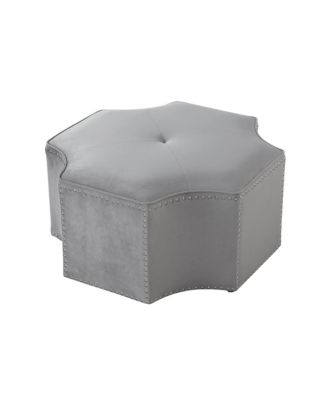 Velvet Tufted Octagonal Ottoman for Coffee Table and Modern Home Styling