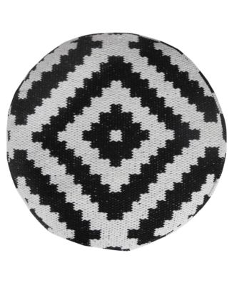 Upholstered Cotton Blend Ottoman for Bedroom Lounge and Home Accent