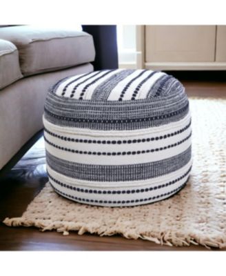 Upholstered Cotton Ottoman for Living Room Accent Chair and Footrest