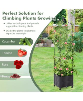 HIPS Raised Garden Bed Poly Wood Elevated Planter Box-Black