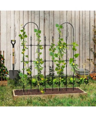 58 x 73 Inch Outdoor Garden Rose Arch Trellis for Climbing Plants