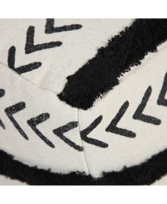 18" White 100% Cotton Ottoman