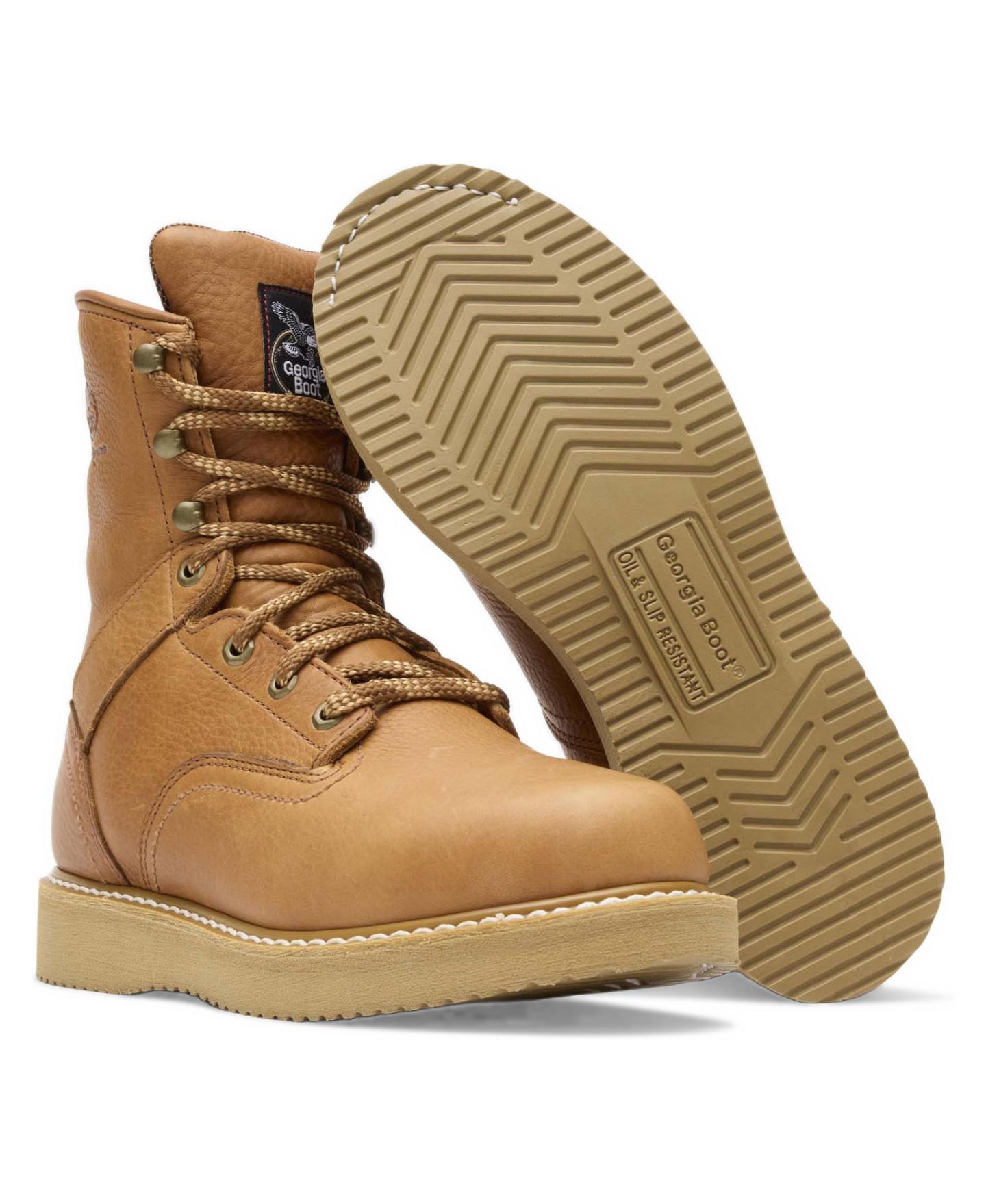Мужские ботинки GEORGIA BOOT 8" Wedge Work Boot, цвет: Золотой — фото 3