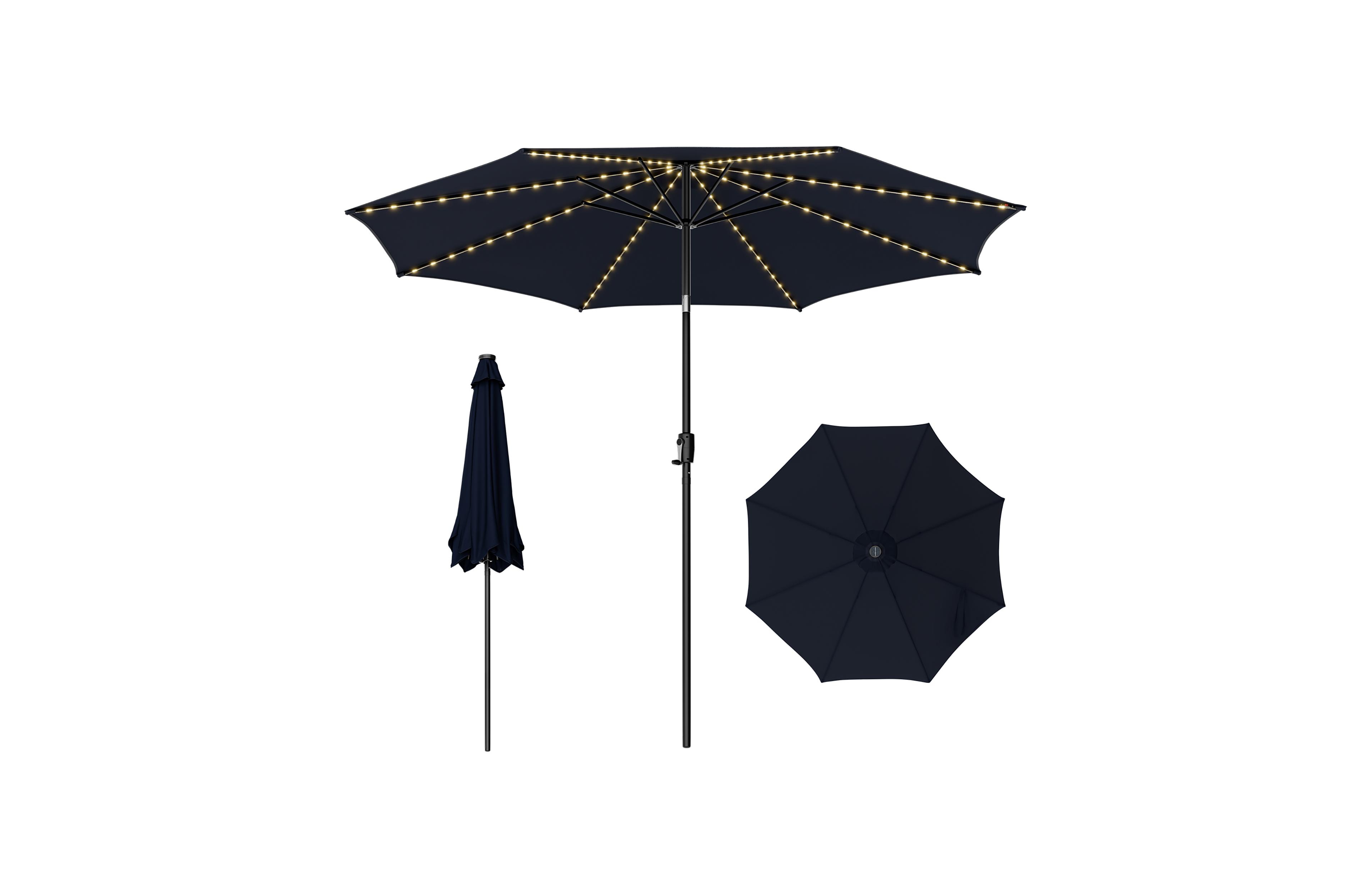 Gymax 10FT Solar Patio Umbrella 112 Led Lighted Outdoor Table Market