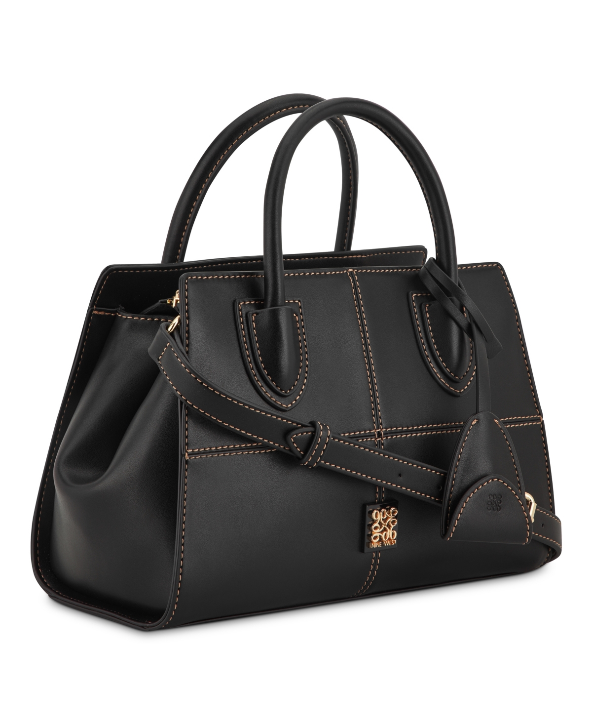 Nine West Paxtin Medium Satchel Bag In Black