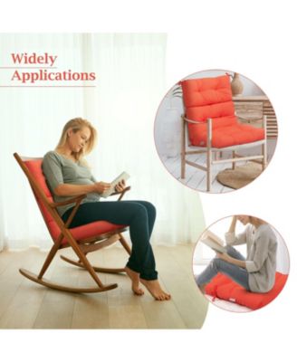 Tufted Patio High Back Chair Cushion with Non-Slip String Ties