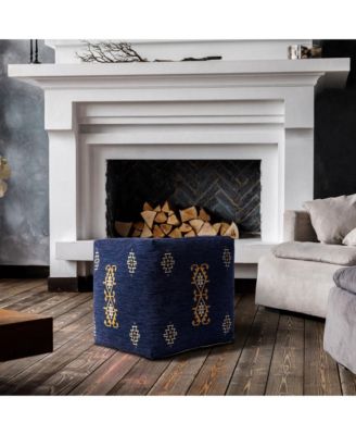 Polyester Blend Ottoman for Living Room Footrest and Home Seating