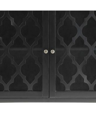 Two Glass Door Sideboard Cabinet with Adjustable Shelves