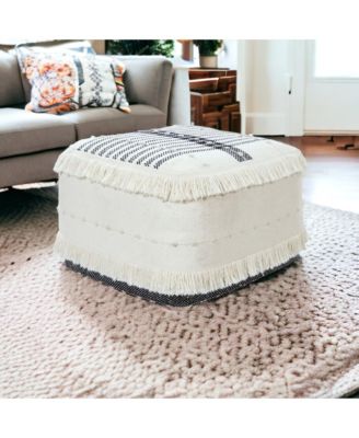 Cotton Ottoman for Living Room Footrest and Cozy Home Accent