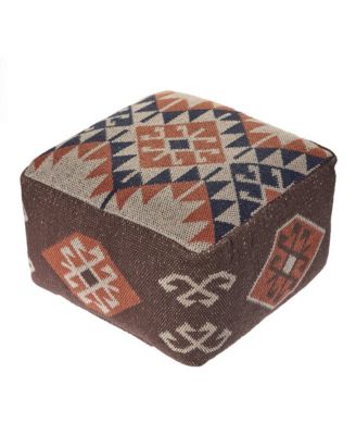 Cotton Pouf Ottoman for Living Room Footrest and Decorative Accent