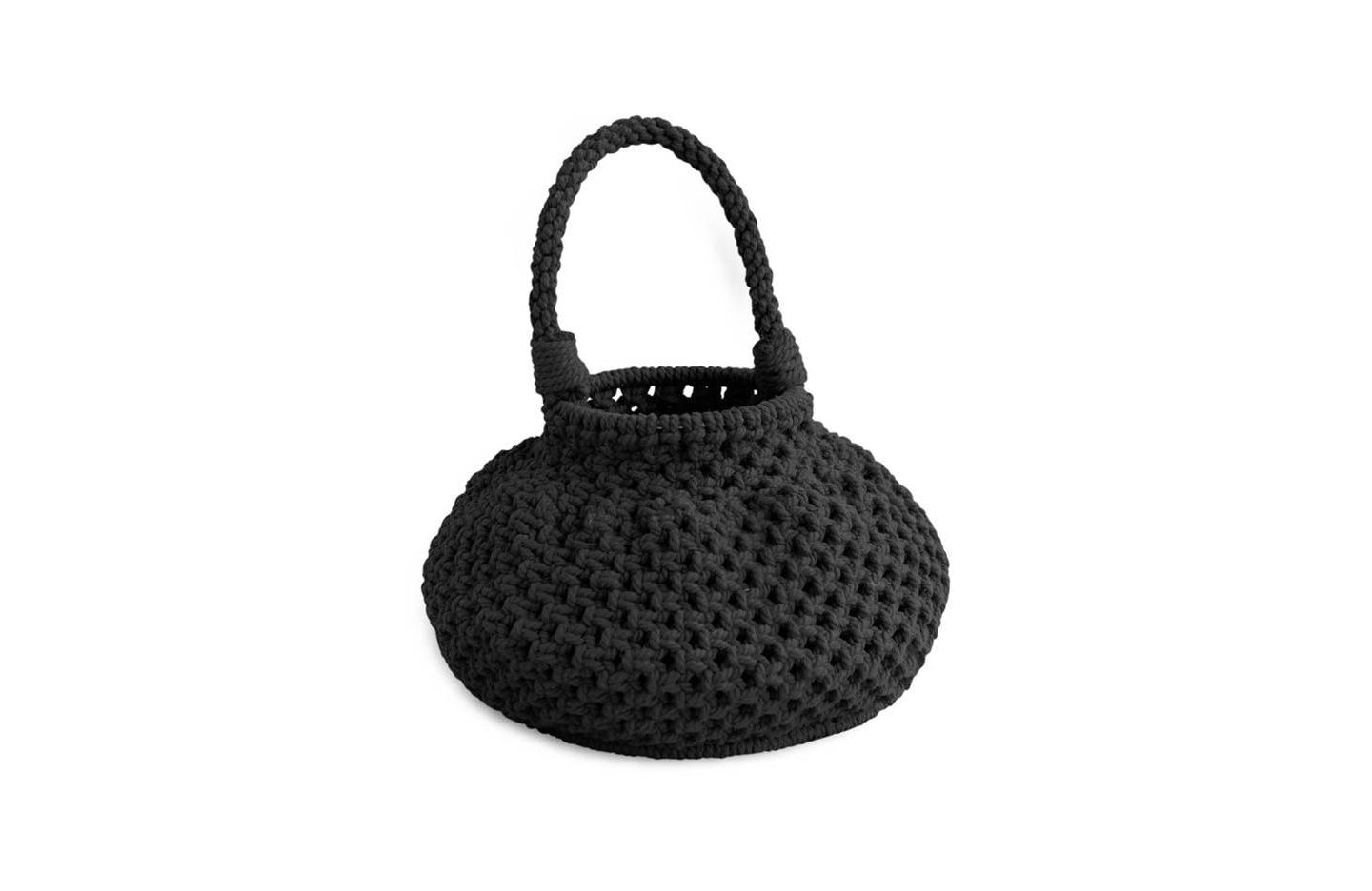 Женская сумка Brunna.co Naga Macrame Bucket Bag In Black, цвет: Чёрный — фото 1