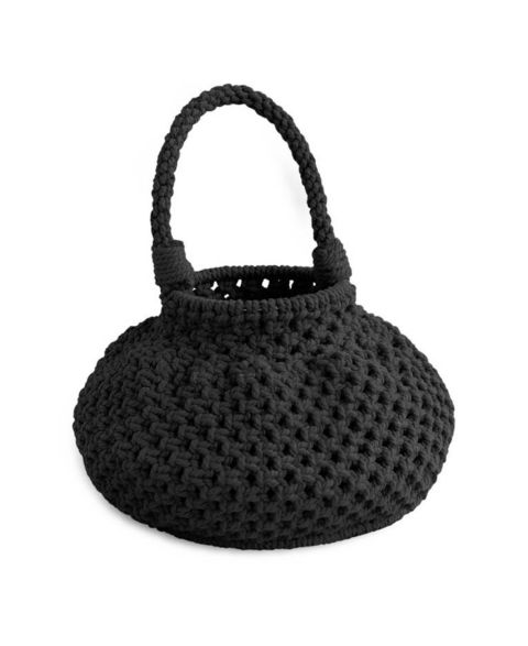 Женская сумка Brunna.co Naga Macrame Bucket Bag In Black, цвет: Чёрный