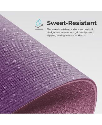 Anti-Slip Dual Color Exercise Yoga Mat,Purple