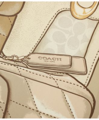 Stacked Tabby Bags Print Silk Square Scarf