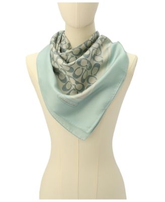 Textured Signature Print Silk Square Scarf