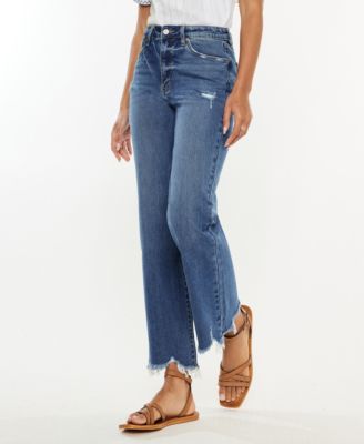 Women's High Rise Slim Wide Leg Pull On Jeans