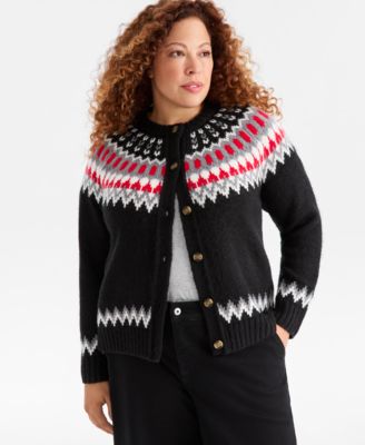 Style & Co - Plus Size Fair Isle Button-Front Cardigan