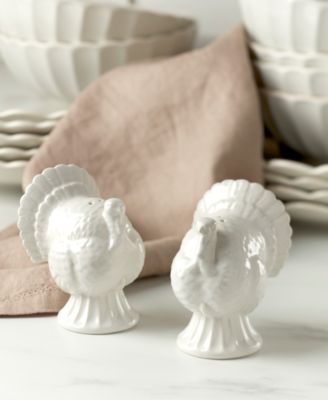 French Perle Carved Turkey Salt & Pepper Set
