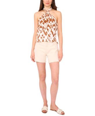 Vince Camuto - Women's Printed Twist-Front Halter Top