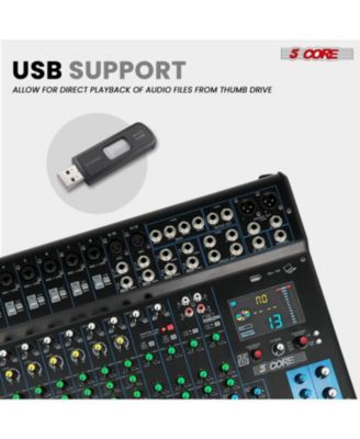 Audio DJ Mixer 16 Channel Sound Board Console w SPX Effect 48V Phantom Power MX 16CH XU