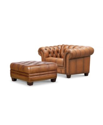 York 50" Top Grain Leather Armchair