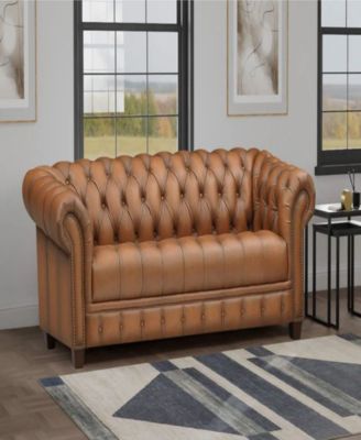 York 89" Top Grain Leather Sofa