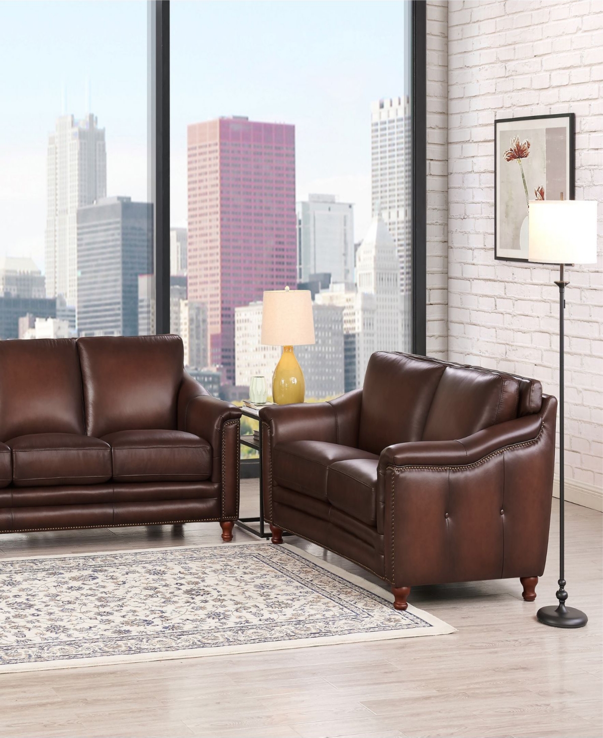 Hydeline Belfast 67" Top Grain Leather Loveseat