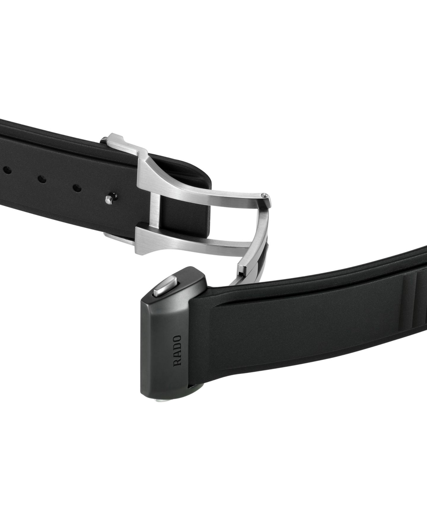 Часы Rado Unisex Swiss Automatic True Square Skeleton Black Rubber Strap Watch 38mm — фото 4
