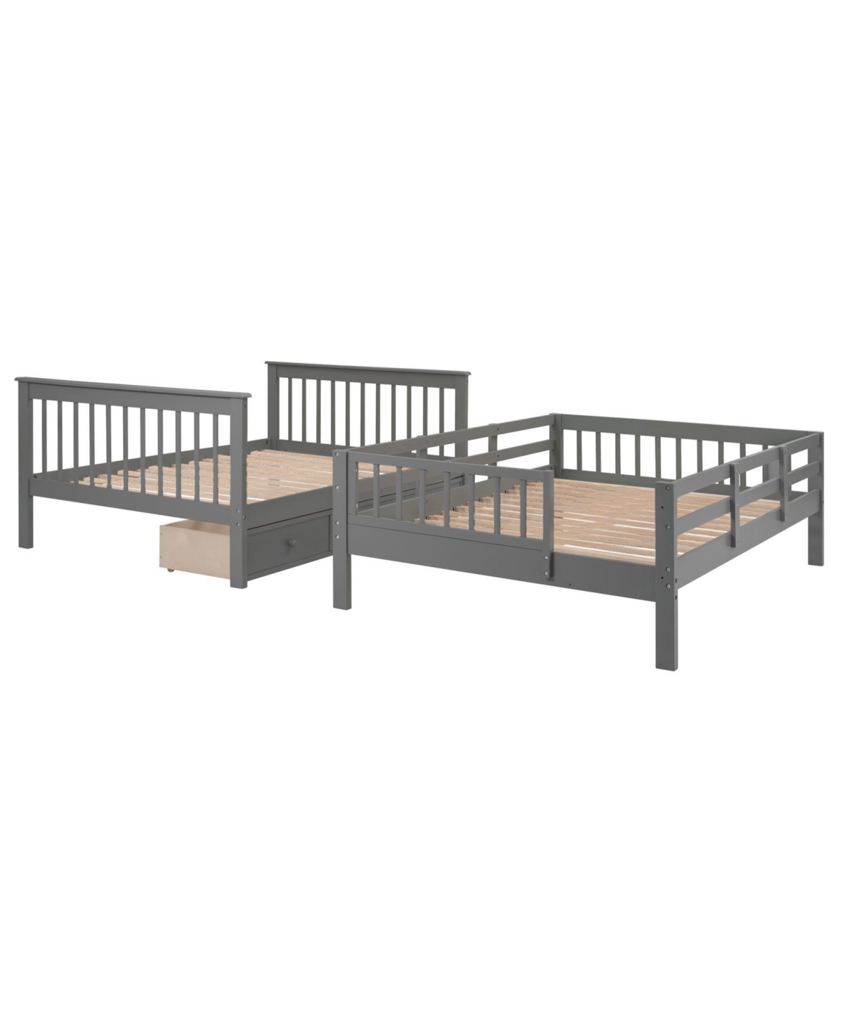 Stairway Full-Over-Full Bunk Bed w/ Drawer & Storage