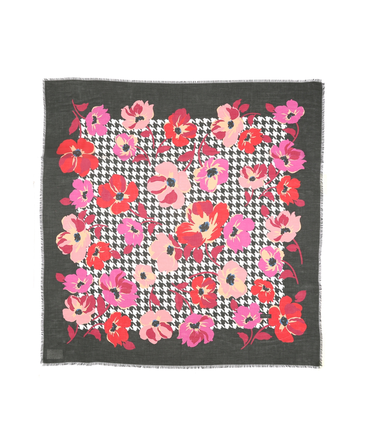 Shop Kate Spade Women's Houndstooth Poppies Modal Square Scarf