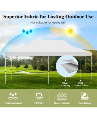 10 x 20 FT Pop-up Canopy Tent with Carrying Bag-White