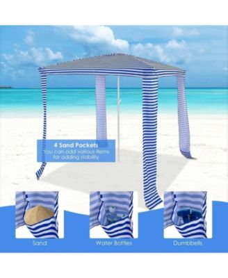 6.6 x 6.6 Feet Foldable and Easy-Setup Beach Canopy With Carry Bag