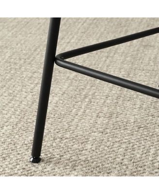 Set of 4 Faux Rattan Back Counter Height Stools, 26.7'' Seat Height Chairs for Kitchen Island-Maison Boucle