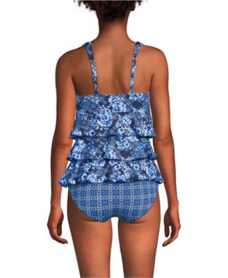 Women's Long Torso Ruffle Fauxkini One Piece Swimsuit