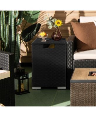 2-in-1 Patio Rattan Gas Propane Tank Cover for 20 lbs Propane Tanks