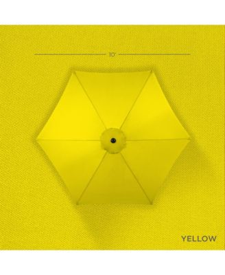 10ft Outdoor Woodgrain Pattern Steel Market Patio Umbrella w/ Crank, Tilt